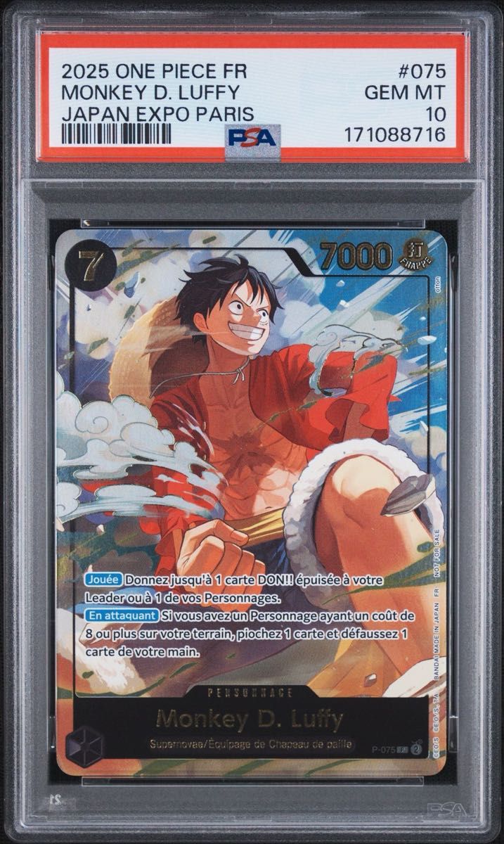 PSA 10 · Monkey D. Luffy P-075 JAPAN EXPO PARIS Promo English