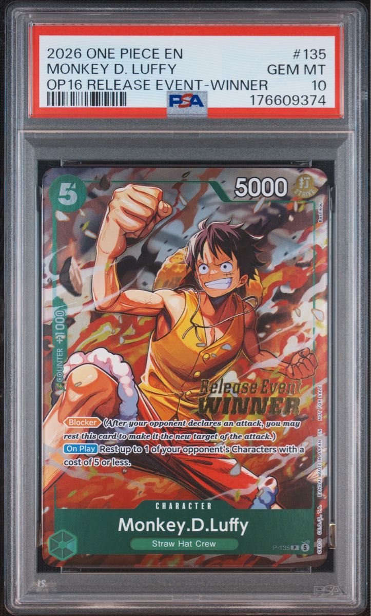 PSA 10 · Monkey D. Luffy Promo English Winner Pre-Release