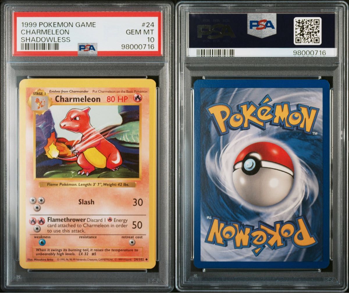 PSA 10 · Charmander 1999 English Shadowless #24 shadowless CHAR
